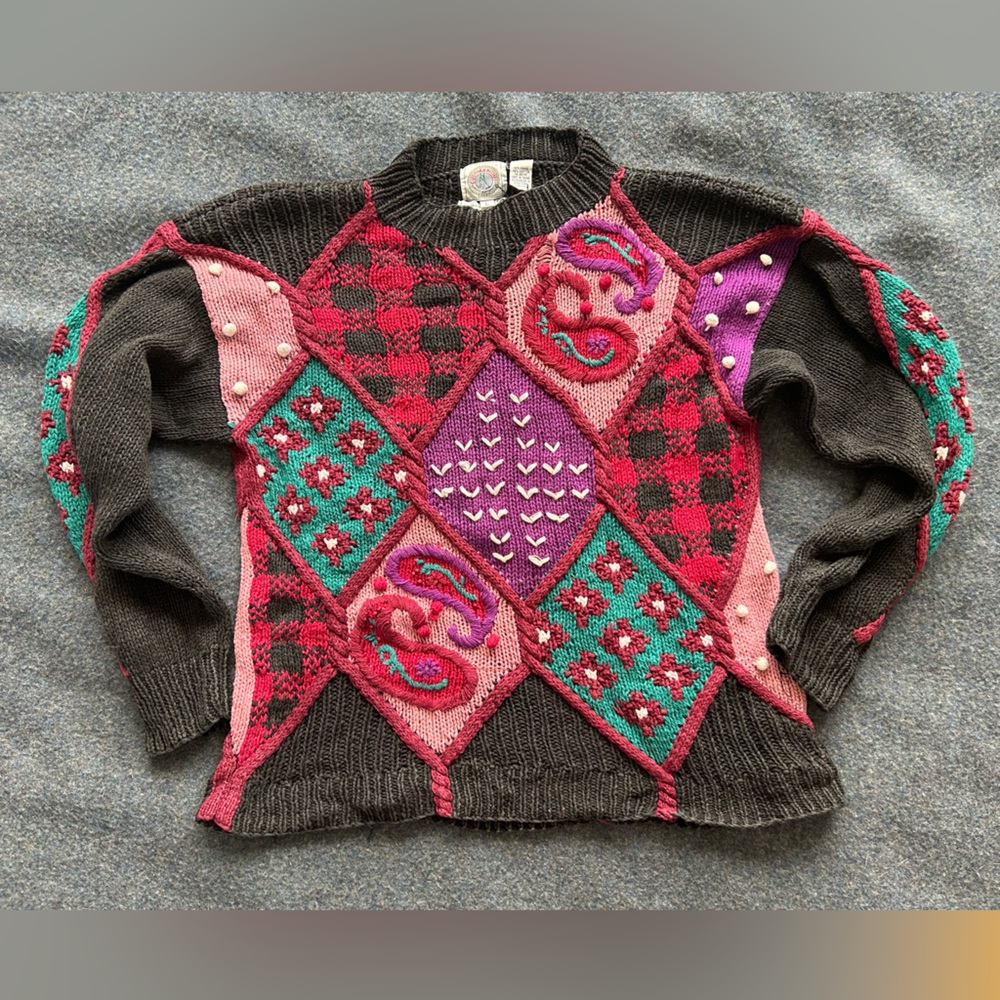 Vintage Hand Knit Cape Isle Knitters Ramie&Cotton Sweater